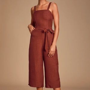 Morning Marigold Brick Red Jumpsuit